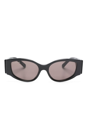 Balenciaga Eyewear logo-print biker sunglasses - Black