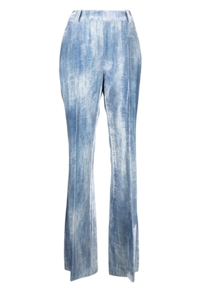 Ermanno Scervino high-waist bootcut velvet trousers - Blue