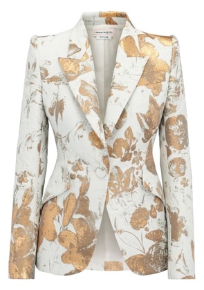 Alexander McQueen Peak floral-jacquard blazer - Gold