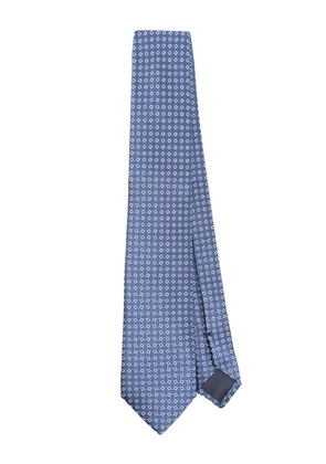 Giorgio Armani patterned-jacquard silk tie - Blue