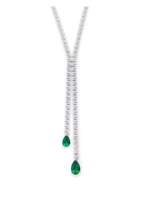 Kenneth Jay Lane crystal-embellished drop necklace - Silver