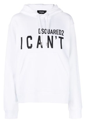 Dsquared2 slogan-print pullover hoodie - White
