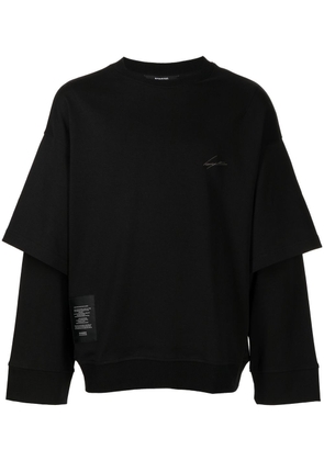 SONGZIO double-sleeve appliqué-detail sweatshirt - Black