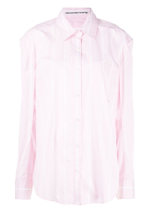 Alexander Wang oversize vertical-stripe shirt - Pink