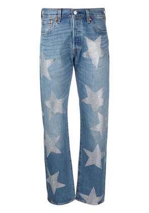 Collina Strada star-patch mid-rise jeans - Blue