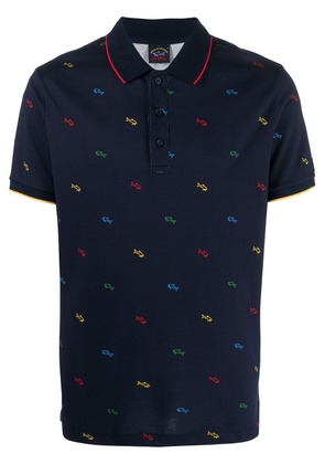 Paul & Shark logo-print short-sleeve polo-shirt - Blue