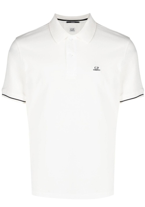 C.P. Company embroidered-logo polo shirt - White