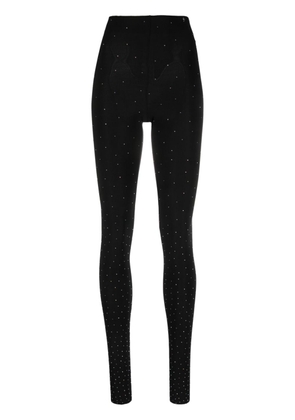 NISSA rhinestone-embellished high-waist leggings - Black