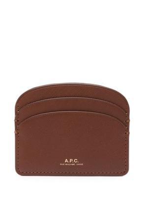A.P.C. Half-Moon leather cardholder - Brown