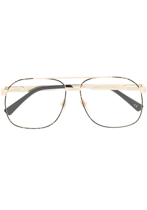 Gucci Eyewear stripe-detail pilot-frame glasses - Gold