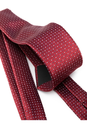 Giorgio Armani polka-dot silk tie - Red