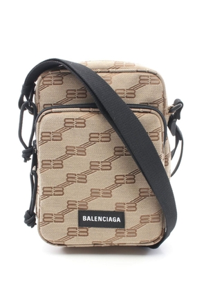 Balenciaga Pre-Owned 2010 BB monogram-jacquard messenger bag - Neutrals