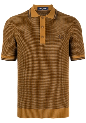 Fred Perry logo-embroidered polo top - Brown
