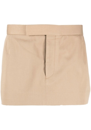 Thom Browne mid-rise cotton mini skirt - Neutrals