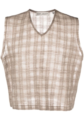 OUR LEGACY sleeveless cropped vest - Neutrals