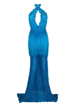 Chet Lo fish-tail knitted dress - Blue