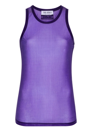 The Attico logo-embroidered sleeveless top - Purple