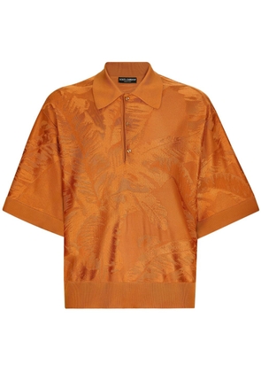 Dolce & Gabbana silk-blend polo shirt - Orange