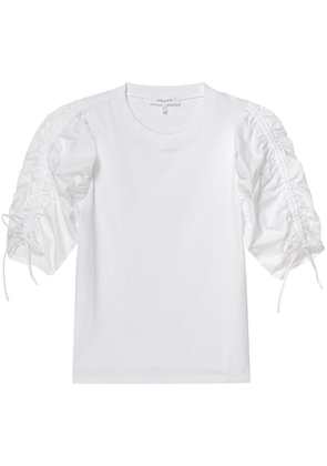 FRAME ruched organic-cotton T-shirt - White