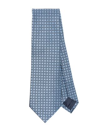 Emporio Armani patterned-jacquard silk tie - Blue