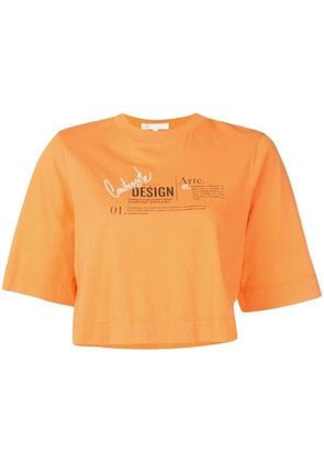 Nk graphic-print cropped T-Shirt - Orange