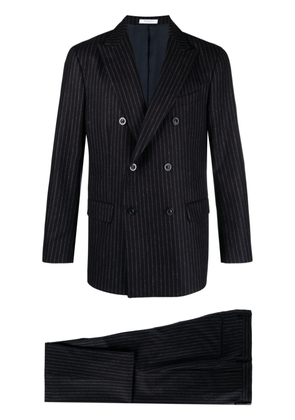 Boglioli double-breasted pinstriped wool suit - Blue