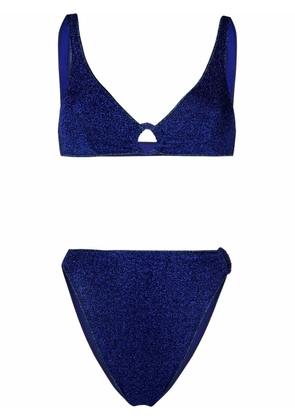 Oséree lurex-finish bikini set - Blue