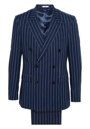 FURSAC double-breasted striped wool suit - Blue