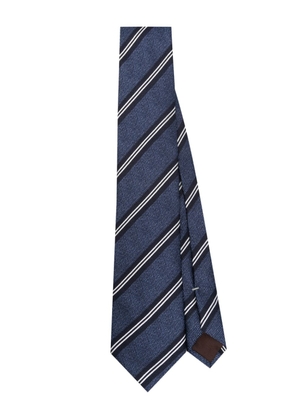 Canali diagonal-striped silk tie - Blue