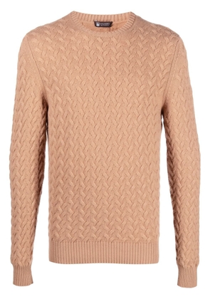 Colombo cable-knit crew neck jumper - Neutrals