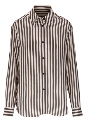 KHAITE The Argo striped shirt - Brown