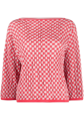Emporio Armani checkerboard knit jumper - Red