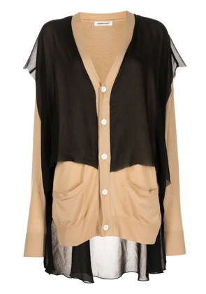 Undercover layered cotton-blend cardigan - Brown