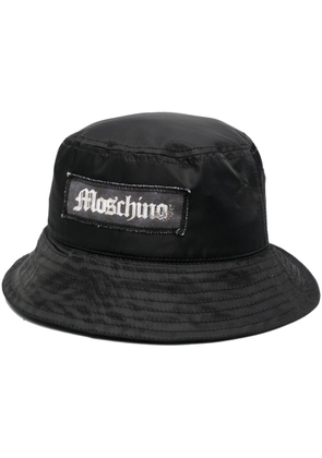 Moschino logo-patch bucket hat - Black