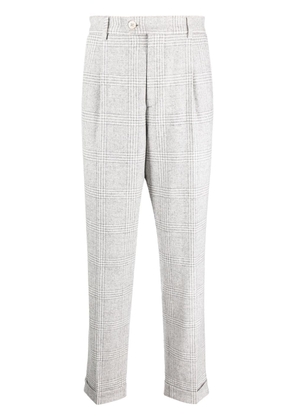 Brunello Cucinelli plaid-check wool-blend tapered trousers - Grey