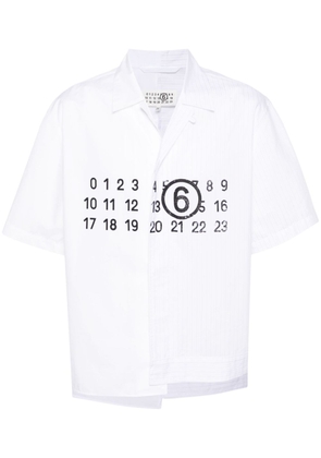 MM6 Maison Margiela numbers-print pinstriped shirt - White