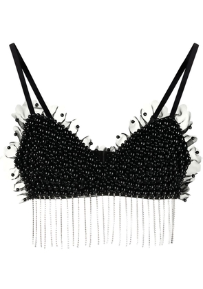 Atu Body Couture bead-embellished cropped bralette top - Black