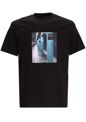 Armani Exchange graphic-print cotton T-shirt - Black
