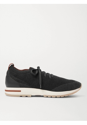 Loro Piana - 360 Flexy Walk Leather-Trimmed Knitted Wish Wool Sneakers - Men - Gray - EU 40