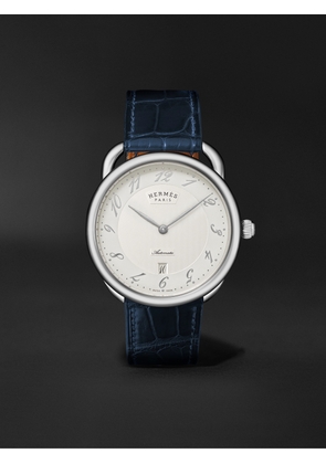 Hermès Timepieces - Montre Arceau Automatic 40mm Stainless Steel and Alligator Watch, Ref. No. 55547WW00 - Men - White