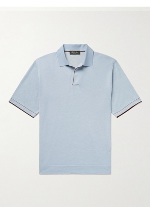 Loro Piana - Silk and Cashmere-Blend Polo Shirt - Men - Blue - IT 48
