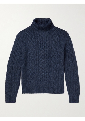 Alex Mill - Recycled Cable-Knit Rollneck Sweater - Men - Blue - XS