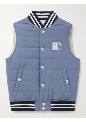 BRUNELLO CUCINELLI KIDS - Ages 4-7 Logo-Embroidered Reversible Padded Quilted Shell Gilet - Men - Blue - 4 - 5 years