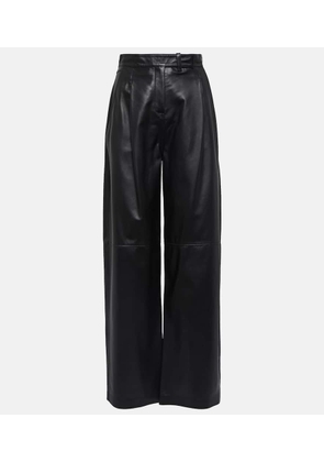 Dorothee Schumacher Pleated leather wide-leg pants