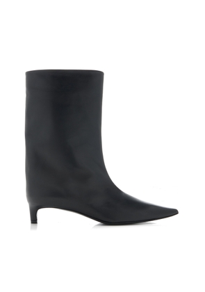 Jil Sander - Leather Ankle Boots  - Black - IT 38 - Moda Operandi
