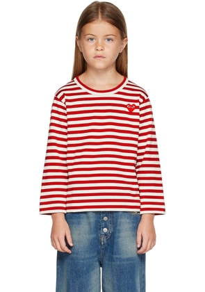 COMME des GARÇONS PLAY Kids Red & White Striped Long Sleeve T-Shirt
