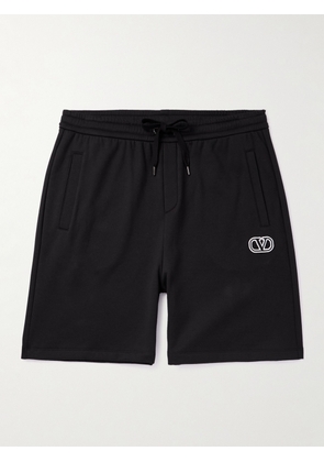 Valentino Garavani - Straight-Leg Logo-Appliquéd Cotton-Jersey Shorts - Men - Black - XS