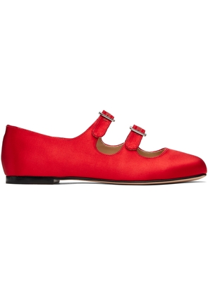 Sandy Liang SSENSE Exclusive Red MJ Double Strap Ballerina Flats