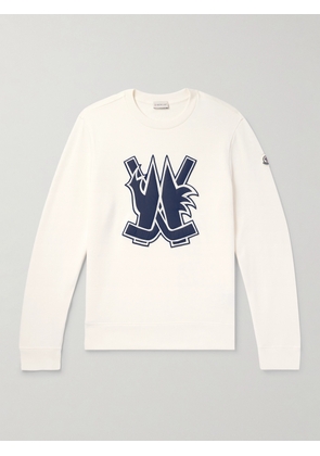 Moncler - Logo-Appliquéd Cotton-Jersey Sweatshirt - Men - White - S