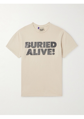 Gallery Dept. - Buried Alive Distressed Printed Cotton-Jersey T-Shirt - Men - Neutrals - S